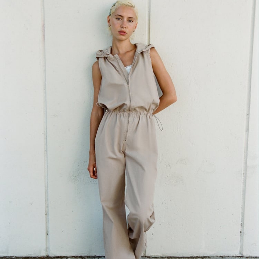 Zara Hooded Long Sleeveless Jumpsuit Sz Xl Bnwt